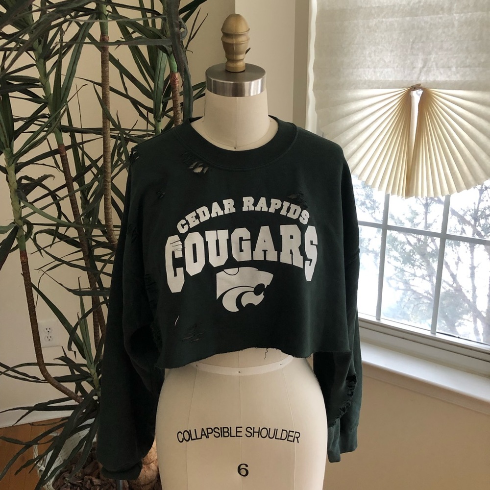 LF vintage distressed crop sweatshirt